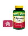 Spring Valley Potassium 99 mg, 250 Count + STS Sticker.