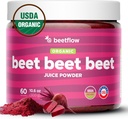 Beet Beet Beet Premium Nitric Oxide Booster & Pre Workout Superfood - Υποστηρίζει την κυκλοφορία, την υγεία της καρδιάς, & Stamina – ΗΠΑ Καλλιεργούμενη σκόνη ρίζας Beet, USDA Organic (60 Services)