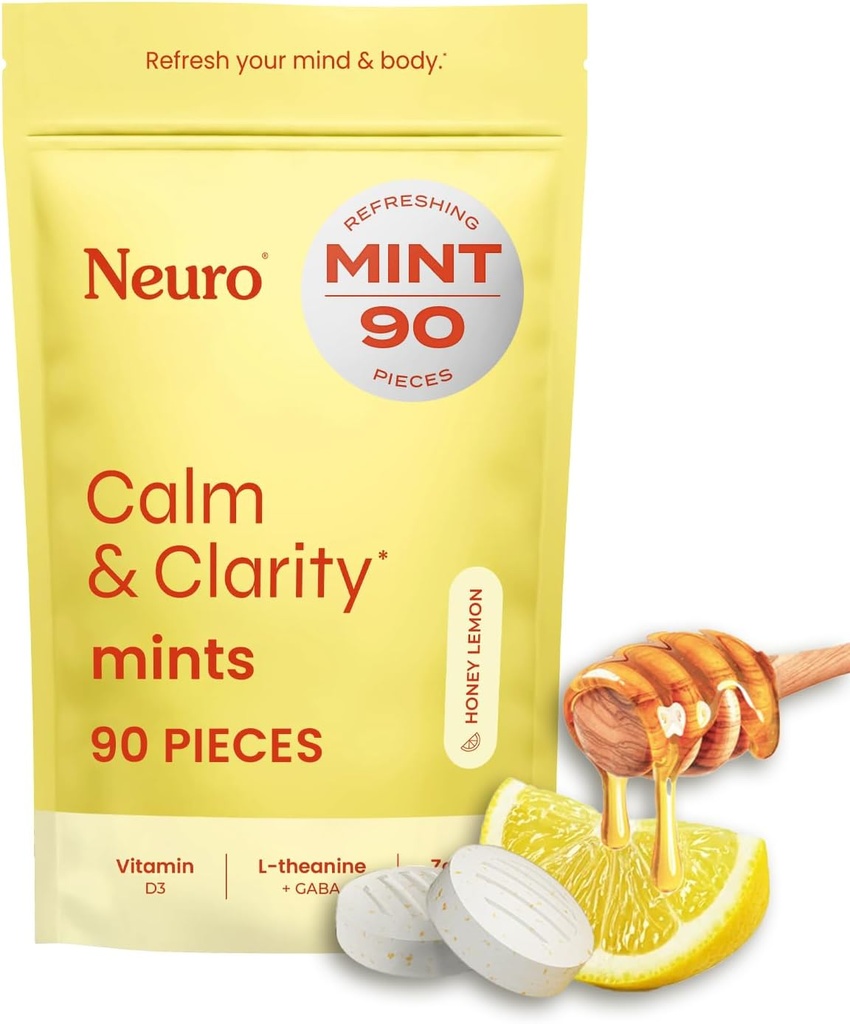 NeuroGum Calm & Clarity Μέντες (Μέλι λεμόνι, 90 κομμάτια) 