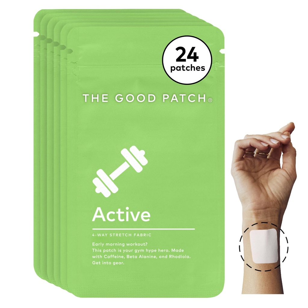 The Good Patch Active Patch, Energy Support, Natural Patch with Caffeine, Beta Alanine, Rhodiola, Plant Powered Wearable Wellness, Contest Release (24 Total Patches)