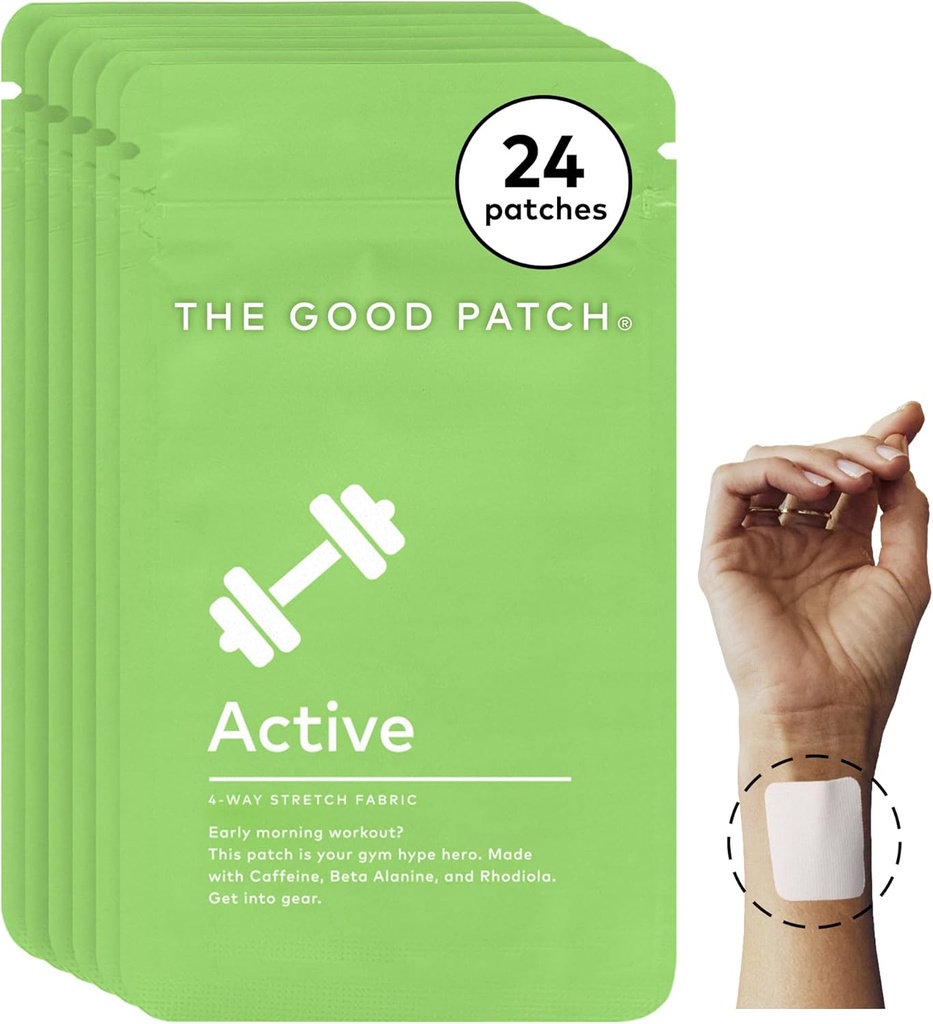 The Good Patch Active Patch, Energy Support, Natural Patch with Caffeine, Beta Alanine, Rhodiola, Plant Powered Wearable Wellness, Contest Release (24 Total Patches)