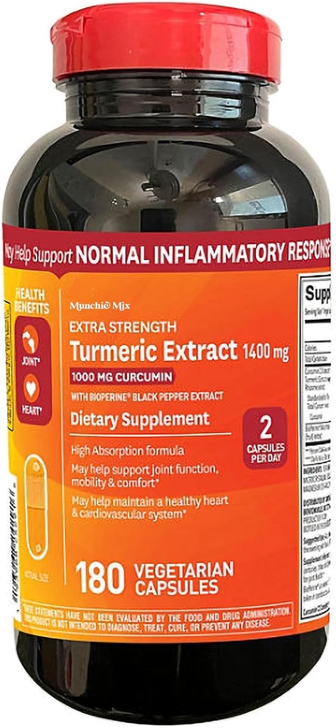 Strength Turmeric Extract Vegetarian Capsules (1400 mg., 180 ct.)