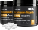 NAD συμπλήρωμα - NAD+ με Νικοτιναμίδη Ριβοζίδιο (NR) και Resσβερατρόλη Quercetin 900mg καθαρό οργανικό NAD Plus για την επισκευή κυττάρων υγιή γήρανση λειτουργία του εγκεφάλου (2 πακέτο)
