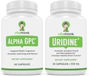 VitaMonk Alpha GPC και στοίβα ουριδίνης - Mr Happy Stack - Μονοφωσφορική ουριδίνη χωρίς τεχνητά πληρωτικά - Βιοδιαθέσιμα συμπληρώματα χολίνης Προώθηση Γνωστικότητα, Εστίαση, διανοητική σαφήνεια