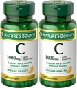 Nature's Bounty Vitamin C + Rose Hips, Ανοσοποιητική Υποστήριξη, 1000mg, Επικαλυμμένο Caplets, 100 Ct - Συσκευασία των 2