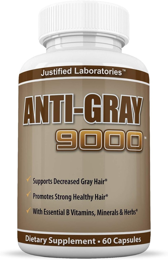 Justified Laboratories Anti Gray Hair 9000 Helps Restore φυσικό χρώμα μαλλιών 60 κάψουλες ανά φιάλη 1 μπουκάλι