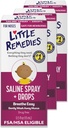 Little Remedies Sterile Baby Saline Nasal Spray and Drops, Ασφαλές για Νεογέννητα για να ανακουφίσει Stuffy και Dry Noses, 0.5 Fl Oz, πακέτο των 3