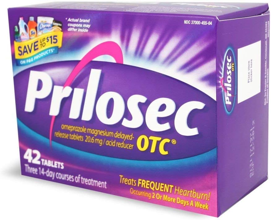 Prilosec 20, 6 mg εξωχρηματιστηριακά, 42 δισκία (συσκευασία των 3)