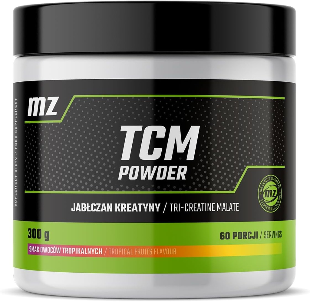 TCM Powder 300g - Creatine Malate 5000 mg ανά Σερβιρίσματος - 60 Σερβιέτες ανά συσκευασία - Τροπικά Φρούτα Γεύση - Συμπλήρωμα Διατροφής για Ενισχυμένη Φυσική Απόδοση - από MZ