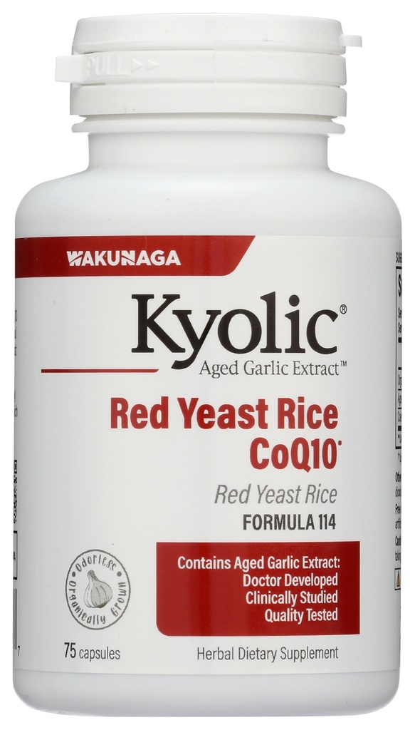 Kyolic Aged Garlic Extract Formula 114, Red Yeast Rice CoQ10, 75 Capsules