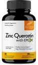 Quercetin ψευδάργυρου του Sandhu με EpiCor 60 κάψουλες χορτοφάγων - συμπλήρωμα ψευδαργύρου χωρίς γλουτένη - υψηλής ισχύος ανοσοποιητική υποστήριξη