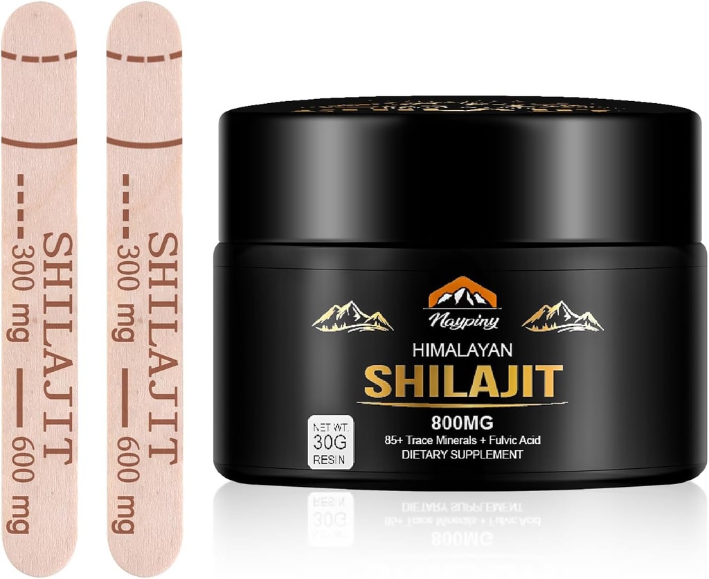 Shilajit Καθαρή οργανική ρητίνη Ιμαλαΐων - 800mg Μέγιστη δραστικότητα Φυσική οργανική ρητίνη Shilajit με 85+ Ανιχνευτές Ορυκτών & Fulvic Οξύ για την ενέργεια, ανοσοποίηση, άνδρες & γυναίκες, 30 γραμμάρια