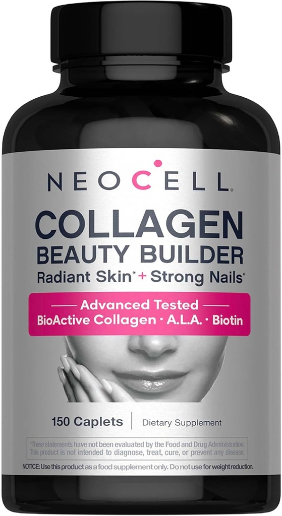 NeoCell Collagen Builder ομορφιάς με υαλουρονικό οξύ και βιοτίνη, το δέρμα, τα μαλλιά και τα νύχια συμπλήρωμα, περιλαμβάνει Αντιοξειδωτικά, Tablet, 150 Count, 1 φιάλη