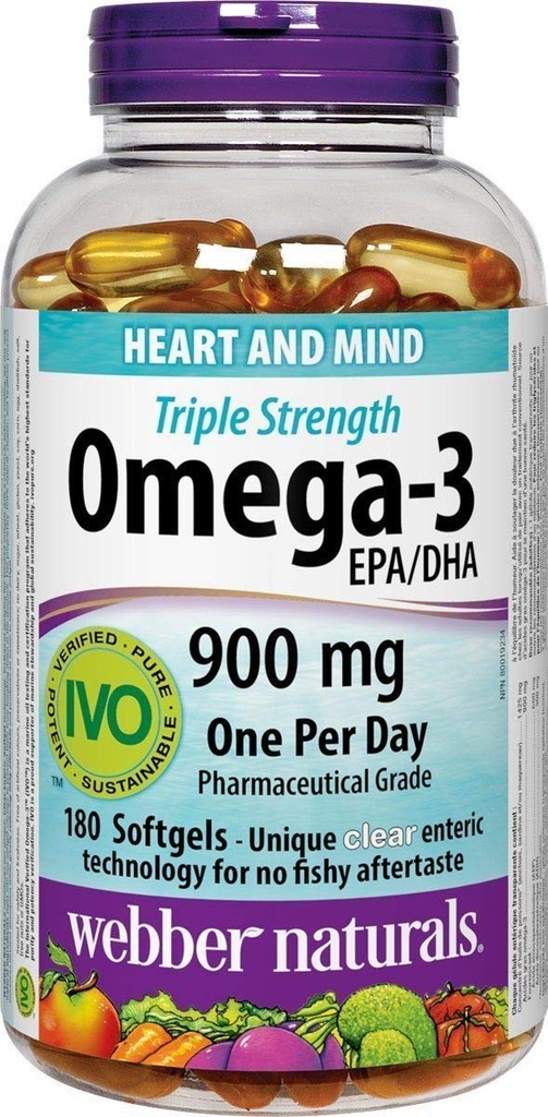 Webber Naturals Τριπλή-ενίσχυση Omega-3, 200 Softgels