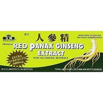 Royal King Red Panax Ginseng Extract 6000mg 10c.c./bottle X 30 (Pack of 4 Boxes)