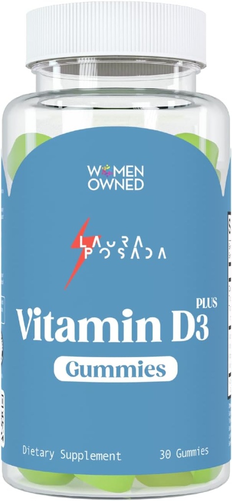 Laura Posada Vitamin D3 Plus Gummies 30 Count D3, A, K για Απορρόφηση ασβεστίου, Εμμηνόπαυση Ανοσολογική Υποστήριξη, Υγεία Οστών & Καρδιάς, Βελτιστοποίηση ορμονών – Χωρίς γλουτένη GMO 100% Φυσικό Κατασκευασμένο στις ΗΠΑ