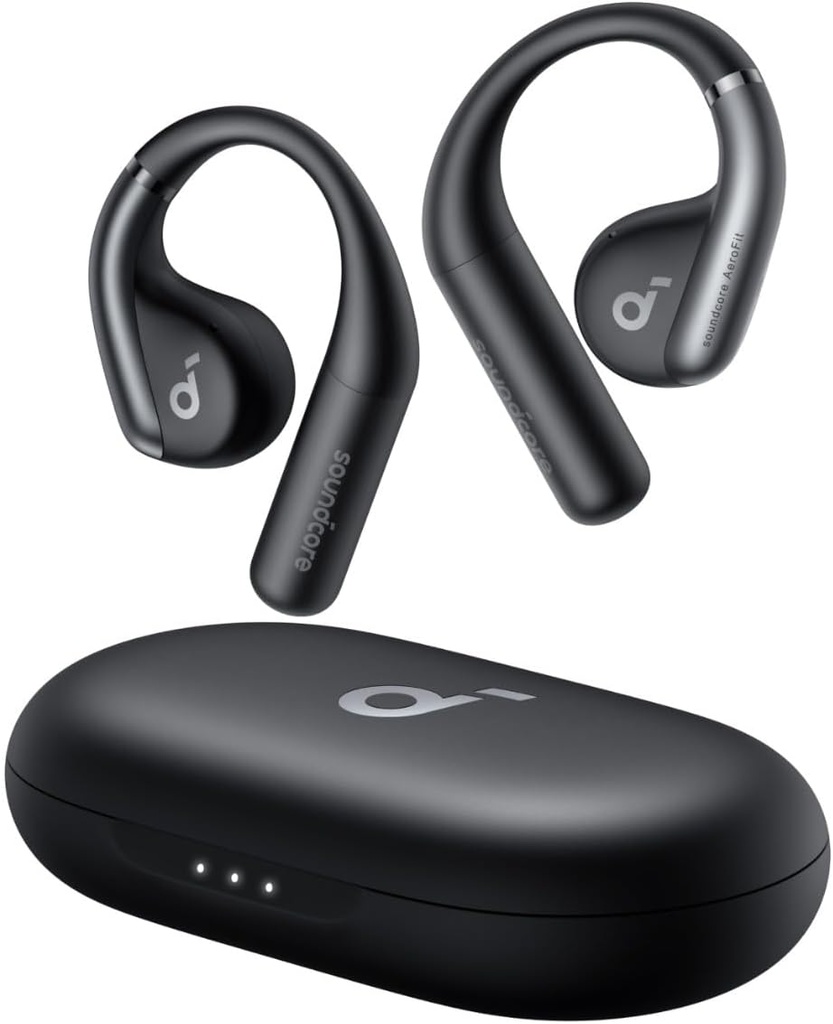 Soundcore by Anker, AeroFit Ανοιχτά ακουστικά, Ultra Comfort, Snug Fit, Ergonomic Ear Hook, Ισορροπημένος ήχος, IPX7 Αδιάβροχο, 42H Playtime, Small-Ear Friendly,App Control, Clear calls, Wireless Earbuds
