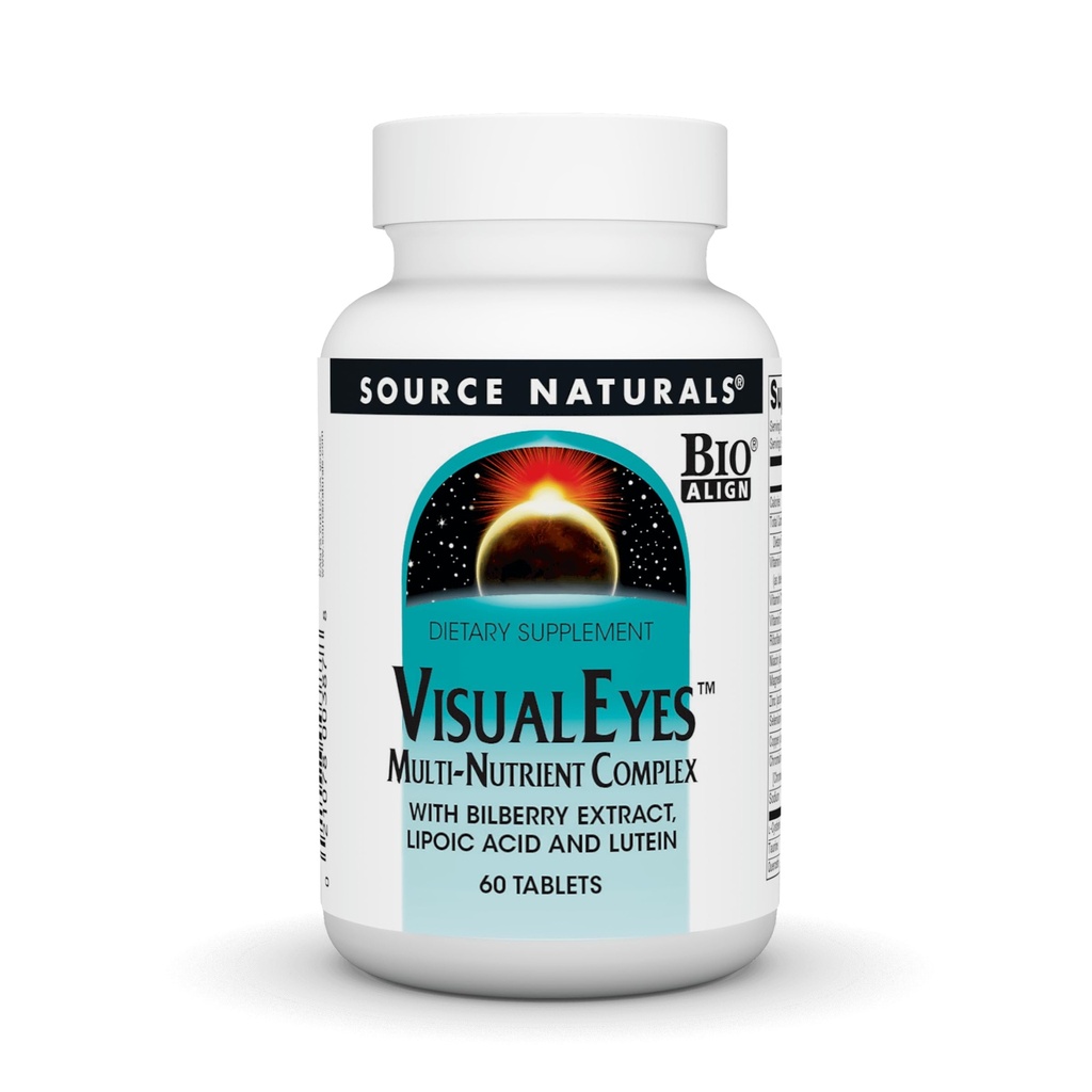 Source Naturals Visual Eyes Dietary Supplement - Multi- Nutrient Complex with Bilberry Extract, Lipoic Acid and Lutein - 60 Tablets