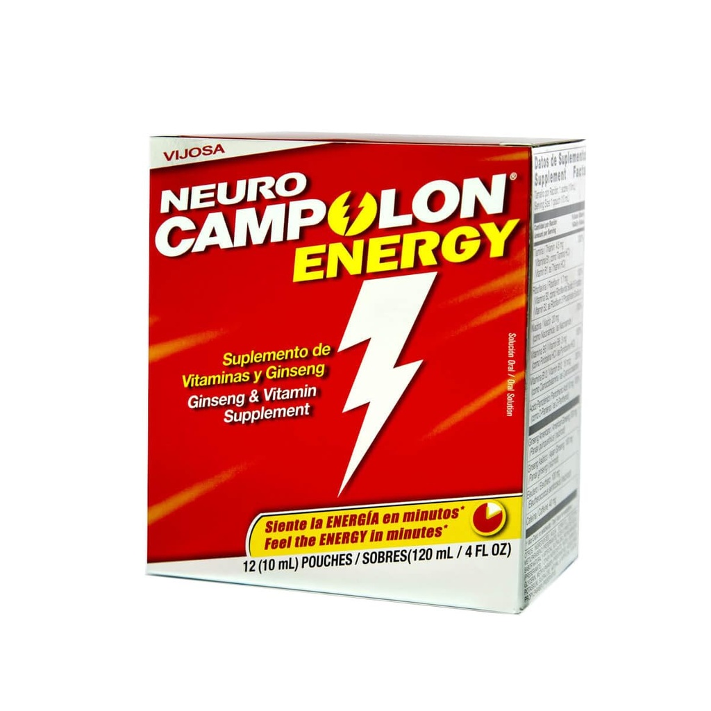 Laboratorios Campolon Energy B Vitamin Pouches - Προάγει την Υγιέστερη Φυσική Ενέργεια και Ψυχική Ενέργεια - 12 Pouches