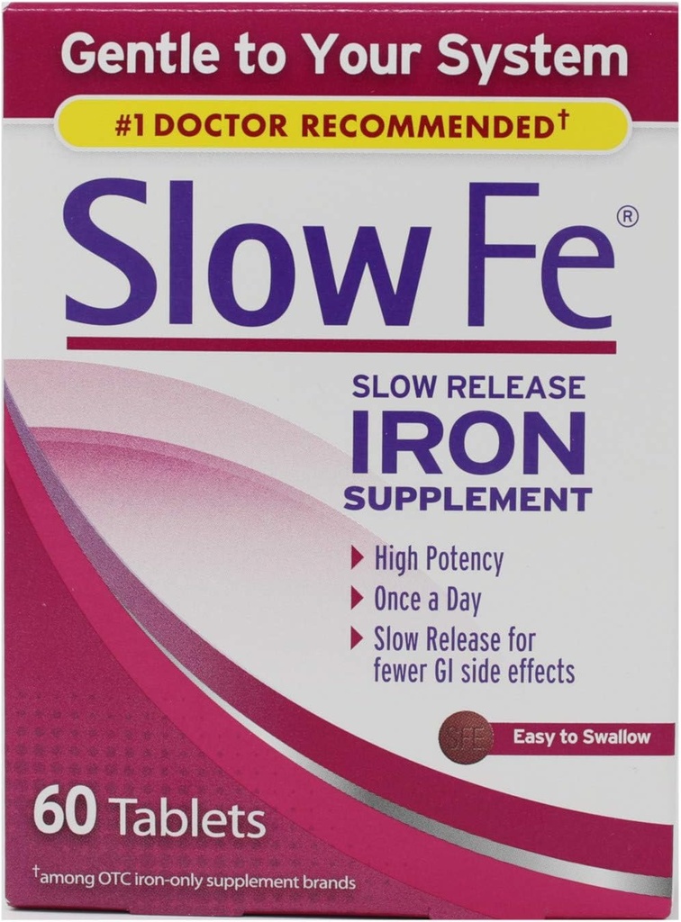 Slow Fe, High Potency Iron 45 mg, Slow Release - 60 δισκία