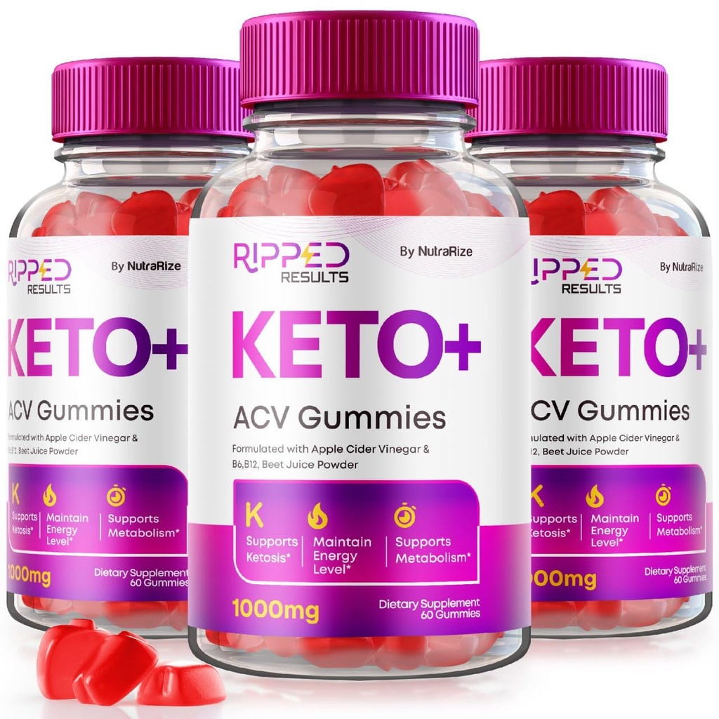 NutraRize (πακέτο των 3 Rippped Results Keto+ACV Gummies for Advanced Weight Loss, Rippped Results Reviews (180 Gummies)