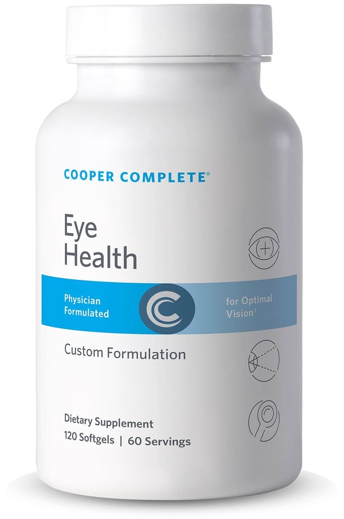 Cooper Complete - Eye Health Supplement - Lutein, Meso Zeaxanthin, and Zeaxanthin, Vitamin C & E - 120 Softgels per Bottle. Pack of 2
