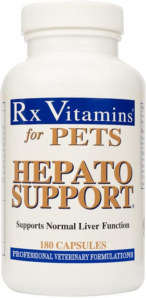 Rx Vitamins Hepato Support for Dogs & Cats - Milk Thistle Supplement for Pets - 100mg Milk Thistle for Healthy Liver Function - Silymarin Capsules for Pets - 180 ct.