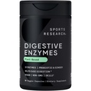 Sports Research Digestive Enzymes with Probiotics & Ginger - Plant based for Dairy, Protein, Sugar & Carbs - Μη ΓΤΟ Επαληθευμένο & Vegan Friendly (90 κάψουλες λαχανικών)