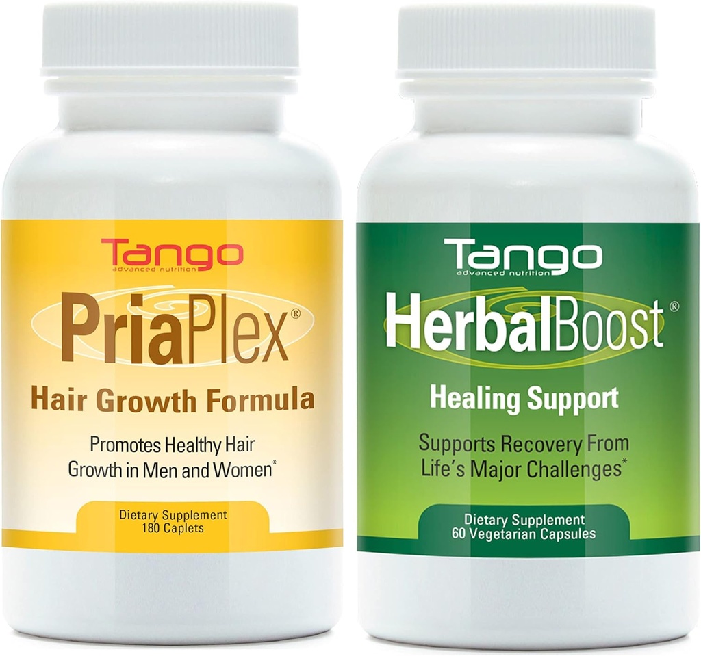 PriaPlex Natural Herbal Hair Support Supplement and Herbal Boost Natural Herbal Recovery Supplement