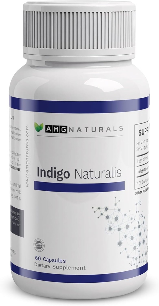 Indigo Naturalis - 60 κάψουλες της καθαρής Indigo Naturalis χωρίς υποδοχές, χωρίς πληρώματα, χωρίς έκδοχα, χωρίς συντηρητικά - ολόκληρο το βότανο