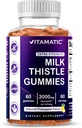 Vitamatic Milk Thistle Gummies- 10000 mg Ισοδύναμο ανά Σερβίρισμα (από 50: 1 Extract 200 mg) - Ήπαρ Detox & Αντιοξειδωτική Υγεία - Ελάχιστο 80% Silymarin Flavonoids - 60 Pectin Based Gummies