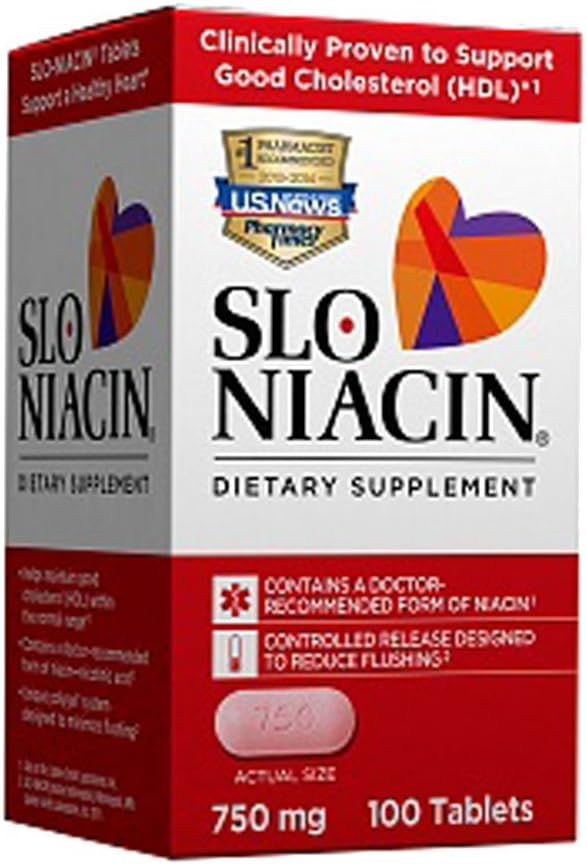 Slo- Niacin Polygel Controlled- Release Niacin, 750 mg, 100 δισκία