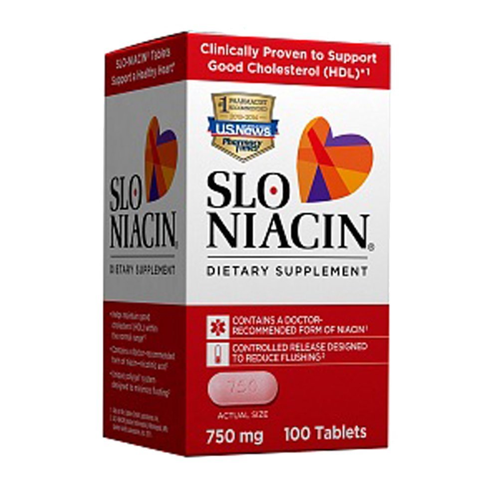 Slo- Niacin Polygel Controlled- Release Niacin, 750 mg, 100 δισκία