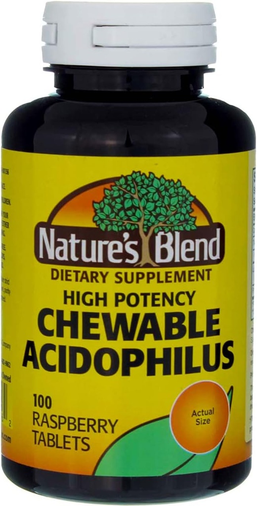 Nature's Blend Acidophilus Chewable Raspberry Flavor - 100 δισκία, Συσκευασία των 3