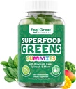 Super Greens Gummies - Green Superfoods συμπλήρωμα με σπανάκι, μπρόκολο, Kale, Beet Root, Elderberry για την Ανοσία Υποστήριξη - Συμπληρώματα φρούτων και λαχανικών - Γεύσεις καρπουζιού, 60 Gummies