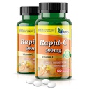 America Medic & Science Rapid-C 500mg συμπλήρωμα βιταμίνης C (2 Pack of 100 Tablets) Ενεργειακός ενισχυτής, Καθημερινή υποστήριξη ανοσοποιητικού συστήματος, Αντιοξειδωτικό 