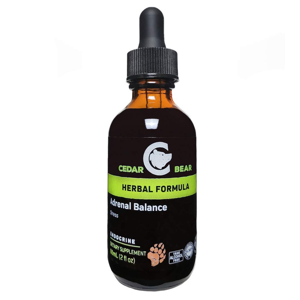 Cedar Bear Adrenal Balance - Liquid Herbal Supplement with Adaptogens That Fights Fatigue, Manage Stress and Increase Energy 2 fl oz / 60 ml (1 Unit)