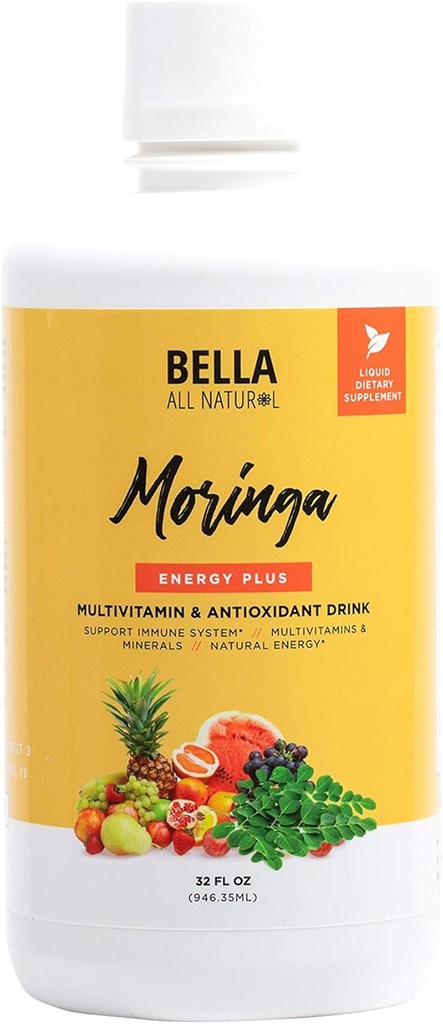 Bella All Natural Moringa Juice Energy Plus - Πολυβιταμίνη και Αντιοξειδωτικό Ποτό - 32oz