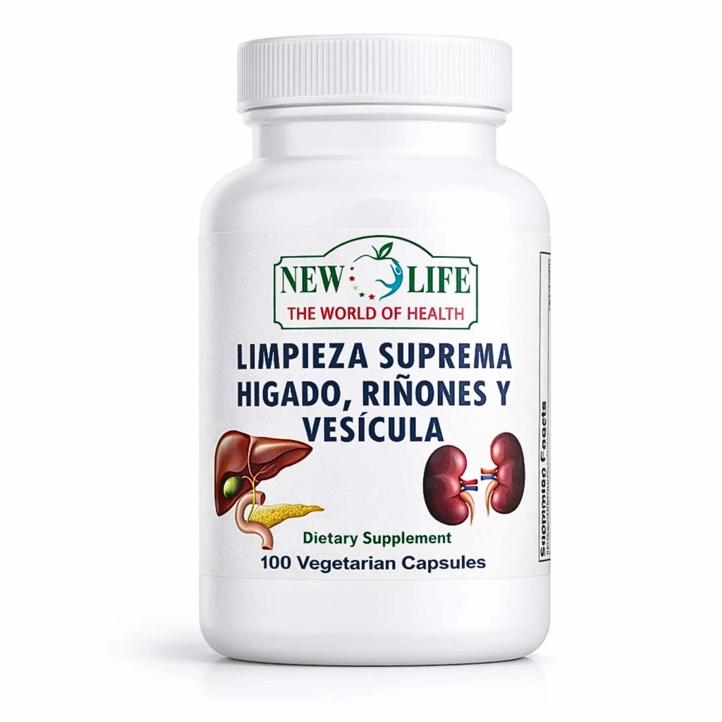 Νέα ζωή Limpieza Suprema Hígado Riñones y Vesicula, υγιές συκώτι, ρίζα δαντελίων, εκχύλισμα γαϊδουράγκαθου γάλακτος, 100 κάψουλες