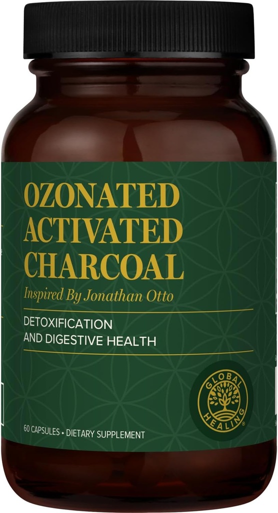Global Healing Center - Ozonated ενεργοποιημένη σκόνη άνθρακα - Advanced Digestive Detox που προσροφά εσωτερικές μη επιθυμητές ενώσεις - Βοηθά στην ανακούφιση περιστασιακή αερίου δυσφορία - 60 ενεργοποιημένα χάπια άνθρακα