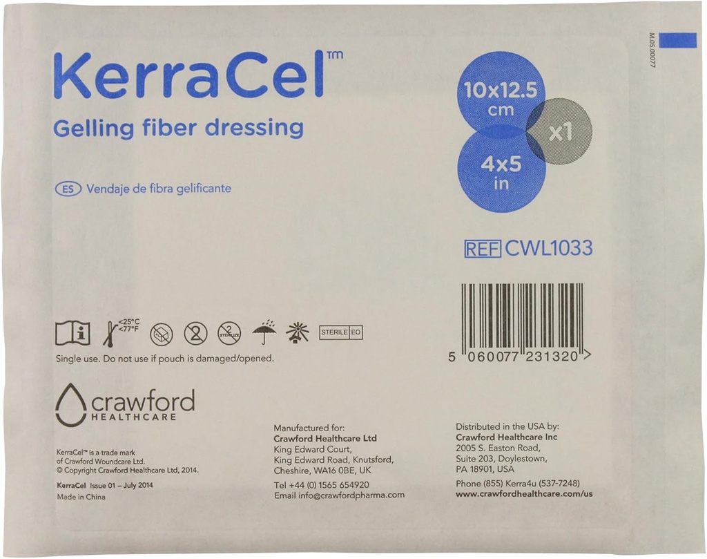 4"x 5" Gelling Fiber Wound Dressing (CWL1033) - Απορροφήσεις και Απομόνωση Αποχετεύσεις Τραυμάτων και Βακτηρίων, Micro-Contours to The Wound Bed, Διατηρεί Υγιή Επίπεδα Υγρασίας (1 Κάθε)