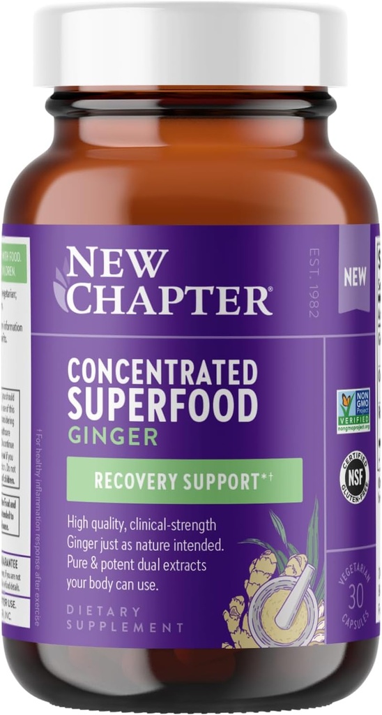 Νέο κεφάλαιο Superfood Ginger κάψουλες – συμπυκνωμένη κλινική-ενίσχυση δόση, Εύκολη 1 καψάκιο καθημερινά για την υποστήριξη αποκατάστασης & φλεγμονής εξισορρόπηση *† 100% χορτοφάγοι, μη-GMO, Certified Gluten Free, 30ct