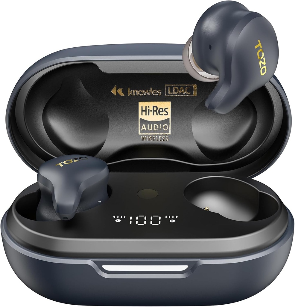 TOZO Golden X1 Ασύρματες ωτοασπίδες Balanced Armature Driver και Hybrid Dynamic Driver, Bluetooth ακουστικά OrigX Pro, LDAC & Hi-Res Audio Wireless, Θόρυβος Ακυρωτικά ακουστικά Galaxy Blue/Black