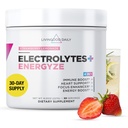 Livingood Daily Electrolytes Powder, Ηλεκτρολυτές Ενυδατική σκόνη με Βιταμίνη C, Ταυρίνη, D Ribose & FOS, Χωρίς ζάχαρη Ηλεκτρολυτικό Μείγμα Ποτού, Κέτο, Χωρίς Γλουτένη, Λεμονάδα Φράουλα, 30 Μερίδες