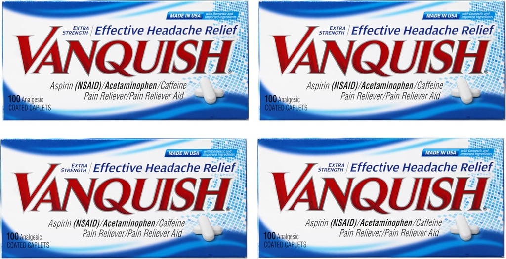 Vanquish Extra Strength Pain Reliever Caplets, 4 κόμης