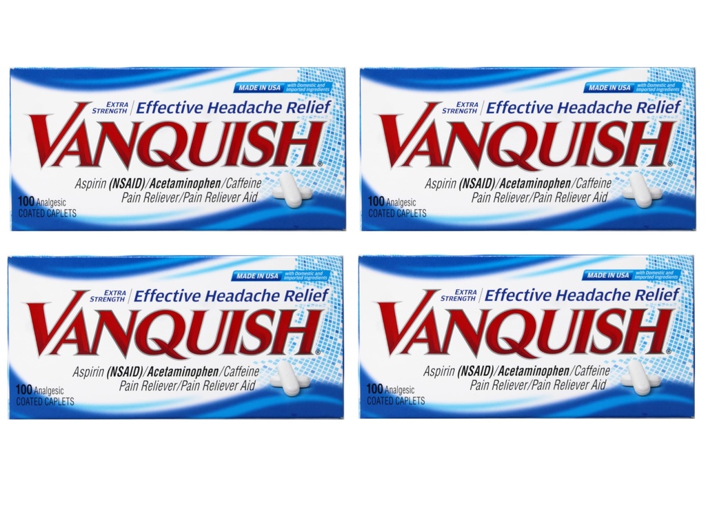 Vanquish Extra Strength Pain Reliever Caplets, 4 κόμης