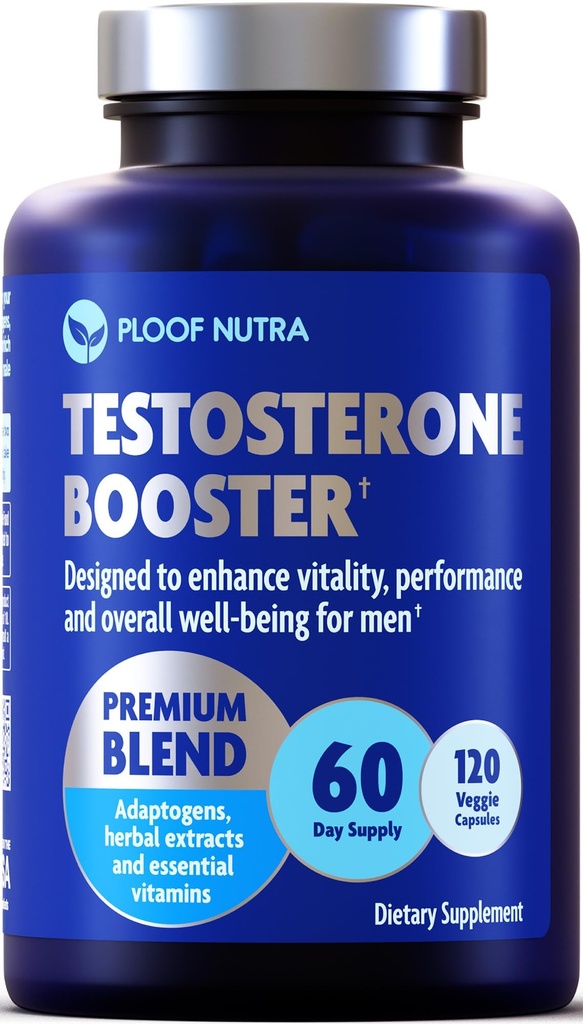 Booster τεστοστερόνης συμπλήρωμα για άνδρες - αρσενικό ενίσχυση δοκιμής - Ashwagandha, Tongkat Ali, Rhodiola, Tribulus, βιταμίνη D3, B6, B12 - προπόνηση, μυών Builder, δύναμη, ενέργεια, απόδοση - 120ct