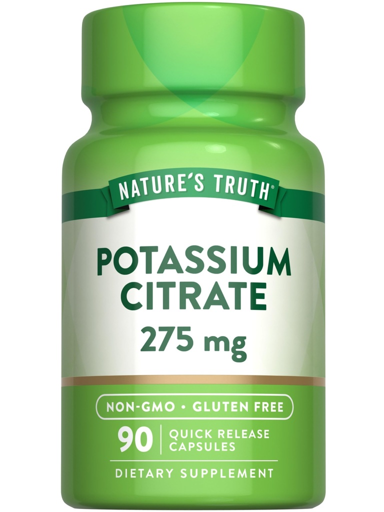 Nature's Truth Potassium Citrate Supplement | 275mg | 90 Capsules | Non-GMO & Gluten Free