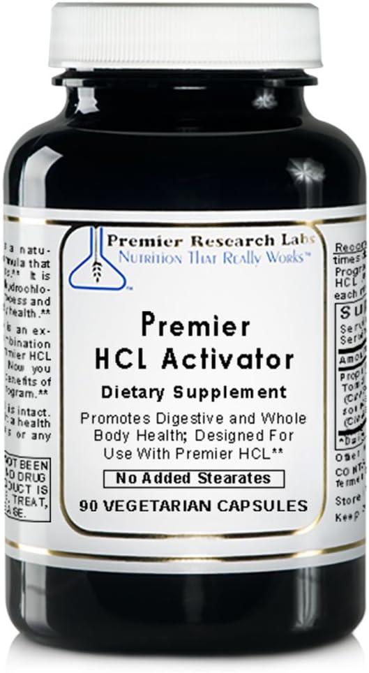 Premier HCL Activator, 90 κάψουλες, Vegan Product - Digestive και ολόκληρου του σώματος Υποστήριξη για την Υγεία με Πεψίνη (Vegetarian Source)· Σχεδιασμένο για χρήση με Premier HCL