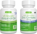 VESISorb Ubiquinol-QH + Σύμπλεγμα ψευδαργύρου για τη γονιμότητα, ταχείας δράσης Advanced CoQ10 100mg + 25mg Χηλικός ψευδάργυρος, από Igenus